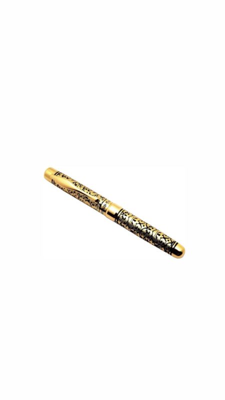 Black textured golden pen