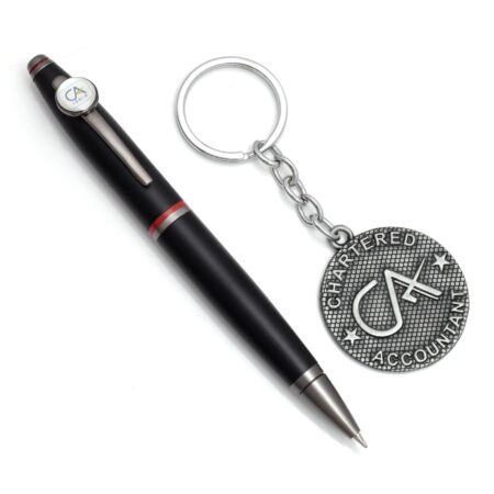 Black Silver CA Pen with Keychain