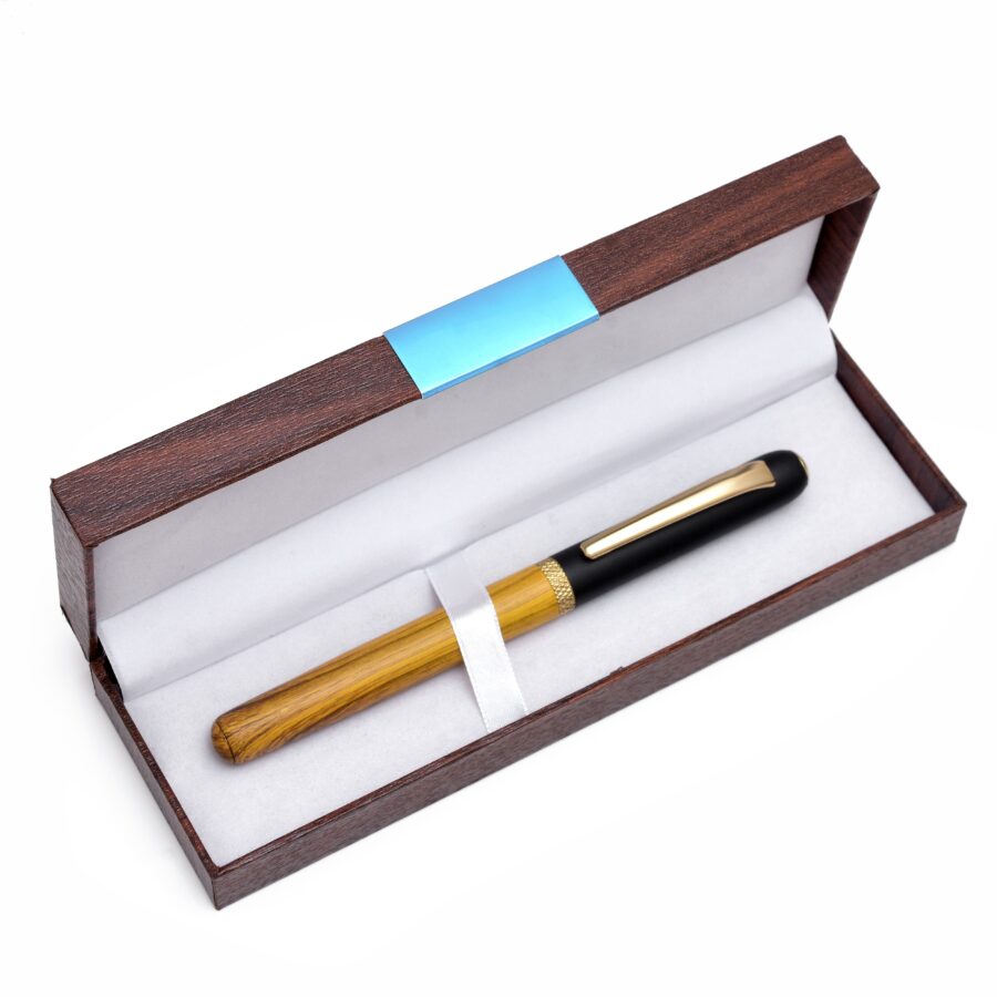 Wooden textured and Black Finish Pen - Image 2